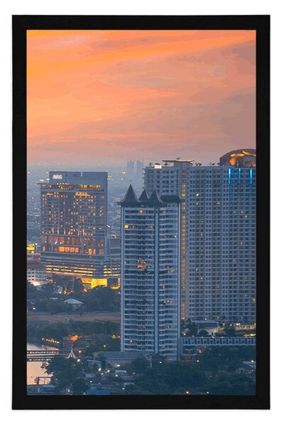 Plakát západ slunce ve městě Bangkok