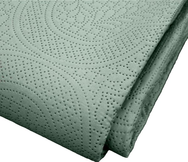 Zelený set přehozu a povlaku na polštář z mikrovlákna 220x240 cm Romane – douceur d'intérieur