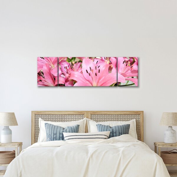 Obraz - Růžové lilie (170x50 cm)