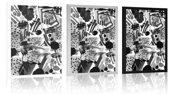 Plakát černobílá pop art abstrakce