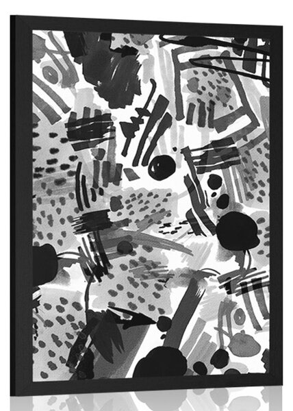 Plakát černobílá pop art abstrakce - 20x30 black