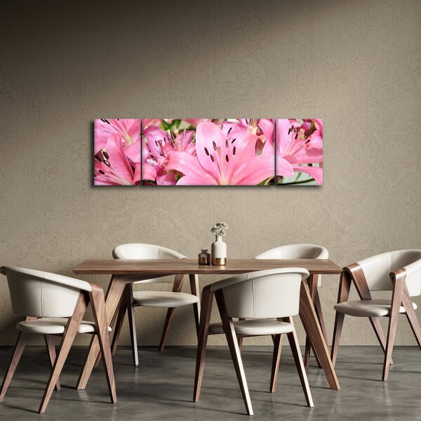 Obraz - Růžové lilie (170x50 cm)
