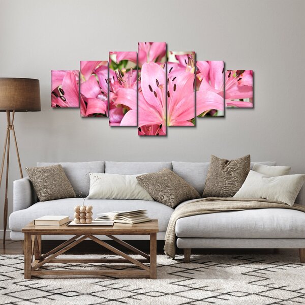 Obraz - Růžové lilie (210x100 cm)