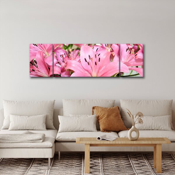 Obraz - Růžové lilie (170x50 cm)