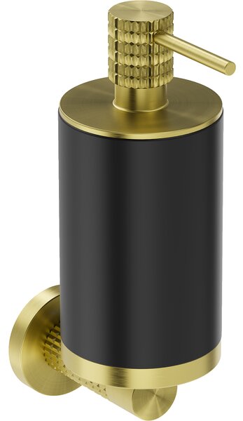 Mexen Triv, nástěnný dávkovač mýdla, černá/broušená zlatá, 250ml, 70A33058-55B