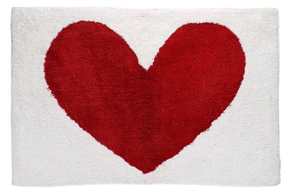 Červená/bílá koupelnová předložka 50x80 cm Heart – Rex London