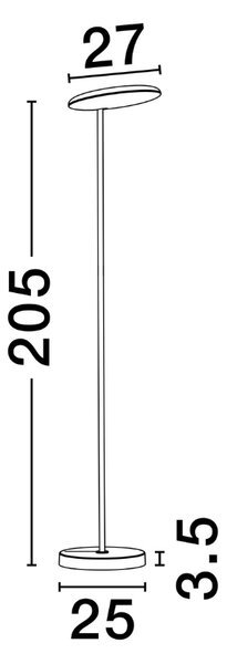 Bílá kovová stojací LED lampa Nova Luce Notos 205 cm