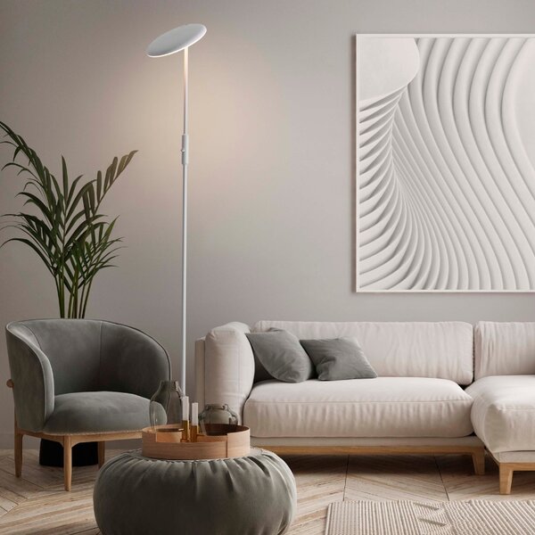 Bílá kovová stojací LED lampa Nova Luce Notos 205 cm