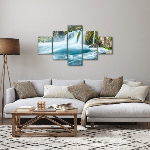 Obraz - Skály s vodopády (125x70 cm)