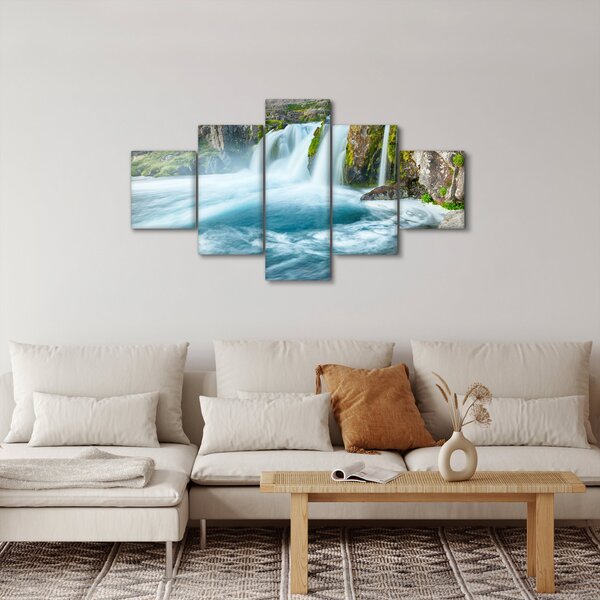 Obraz - Skály s vodopády (125x70 cm)