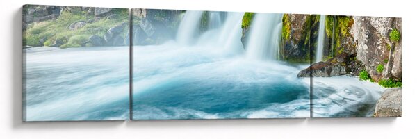 Obraz - Skály s vodopády (170x50 cm)