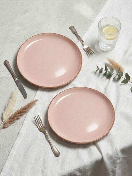 Sinsay - Puntíkované talíře 2 pack - pastelová růžová