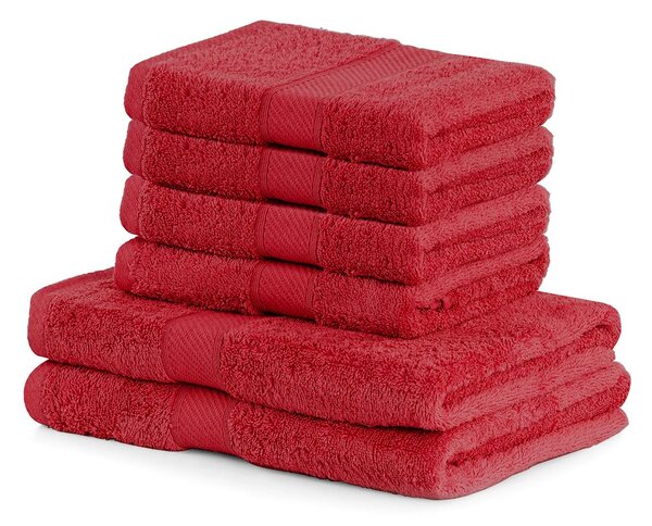 Set BAMBOO 4x ručník 50x100 cm a 2x osuška 70x140 cm, červená, Mybesthome