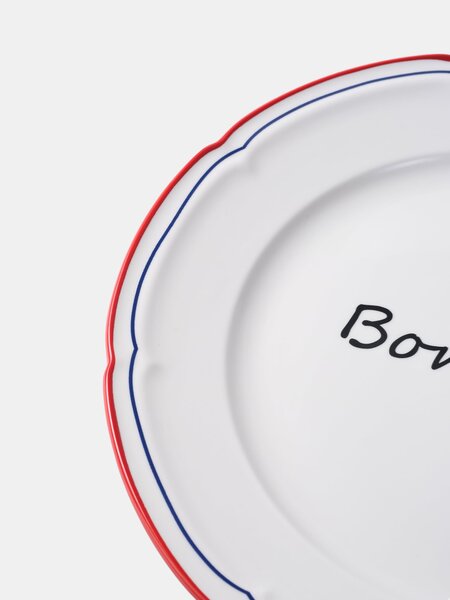 Sinsay - Keramický talíř s nápisem Bonjour - námořnická modrá