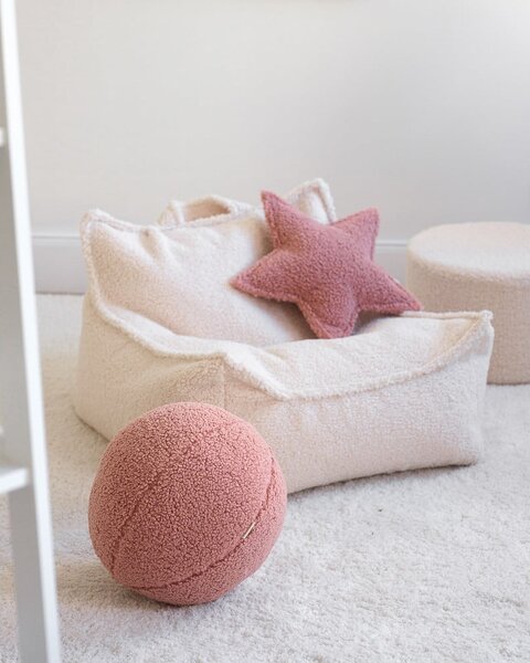 Krémový dětský sedací vak z textilie bouclé Chair – Wigiwama