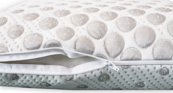 DREAMPUR Anatomický polštář DREAMPUR® z latexové pěny Grey dots perforovaný 40x60cm
