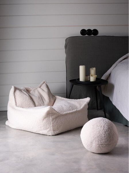 Krémový dětský sedací vak z textilie bouclé Chair – Wigiwama