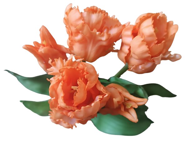 Umělá kytice Tulipány 5 ks, střapaté, více barev Barva: Bílá OD_REN2020/BIL