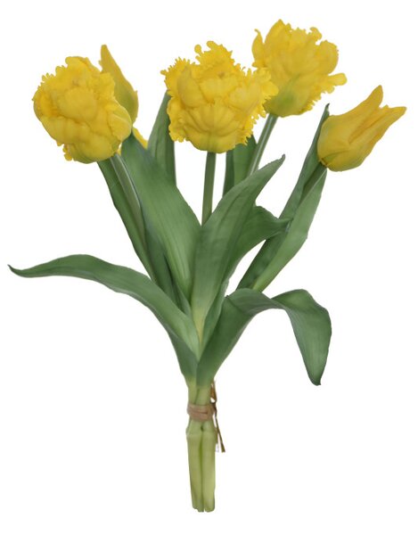 Umělá kytice Tulipány 5 ks, střapaté, více barev Barva: Bílá OD_REN2020/BIL