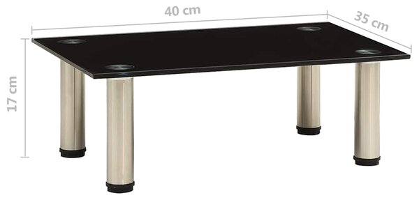 322758 TV Stand Black 40x35x17 cm Tempered Glass 322758