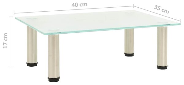 TV stolek mléčný 40 x 35 x 17 cm tvrzené sklo 322759