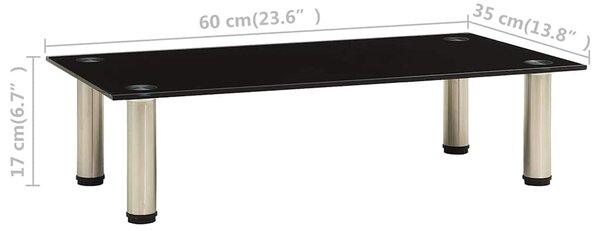 322761 TV Stand Black 60x35x17 cm Tempered Glass 322761