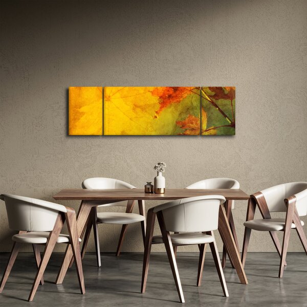 Obraz - Podzimní listy (170x50 cm)