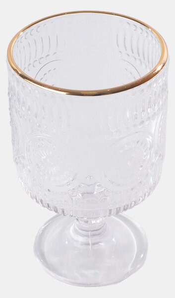 Sinsay - Sada sklenic s reliéfním vzorem a zlatým okrajem 2 pack - clear