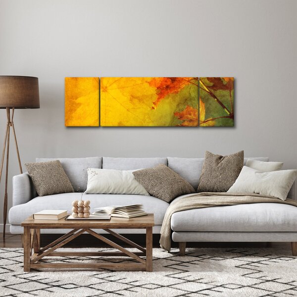 Obraz - Podzimní listy (170x50 cm)