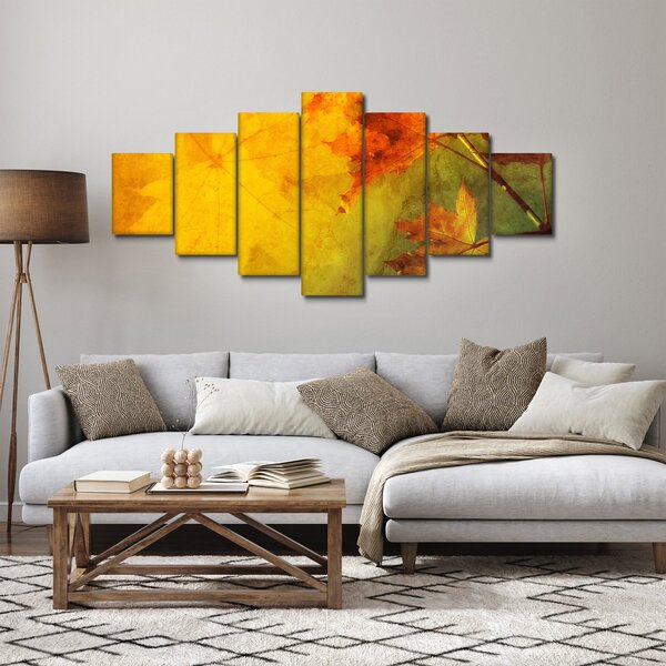 Obraz - Podzimní listy (210x100 cm)