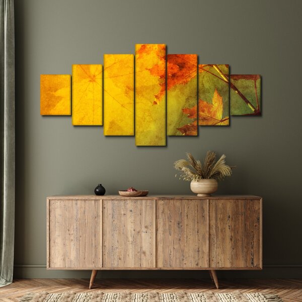 Obraz - Podzimní listy (210x100 cm)
