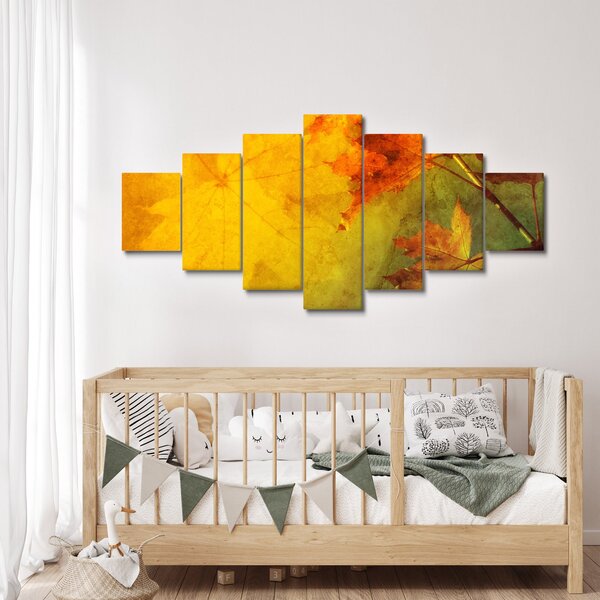 Obraz - Podzimní listy (210x100 cm)