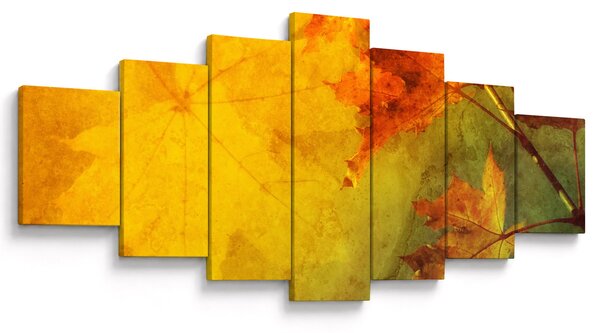 Obraz - Podzimní listy (210x100 cm)