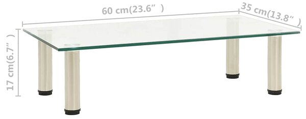 TV stolek průhledný 60 x 35 x 17 cm tvrzené sklo 322763