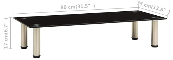 TV stolek černý 80 x 35 x 17 cm tvrzené sklo 322764