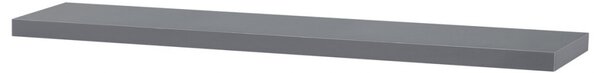 Polička nástěnná 120 cm, MDF, barva šedý vysoký lesk, baleno v ochranné fólii P-002 GREY