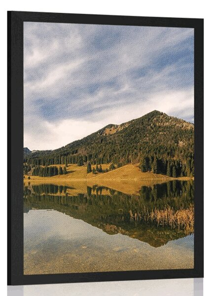 Plakát jezero pod kopci