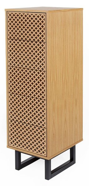 Komoda v dubovém dekoru Woodman Camden Diamond, 40 x 123 cm