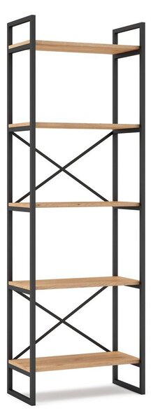 Černý/přírodní regál v dekoru dubu 58x175 cm Dusan – Marckeric