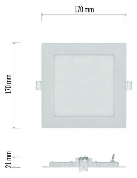 EMOS LED podhledové svítidlo NEXXO bílé, 17,5 x 17,5 cm, 12,5 W, neutrální bílá ZD2135