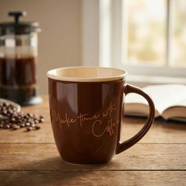 Mondex Porcelánový hrnek HENDIA 330 ml hnědý