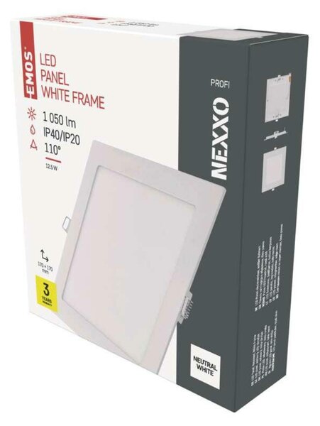 EMOS LED podhledové svítidlo NEXXO bílé, 17,5 x 17,5 cm, 12,5 W, neutrální bílá ZD2135