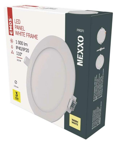 EMOS LED podhledové svítidlo NEXXO bílé, 17 cm, 12,5 W, teplá bílá ZD1134