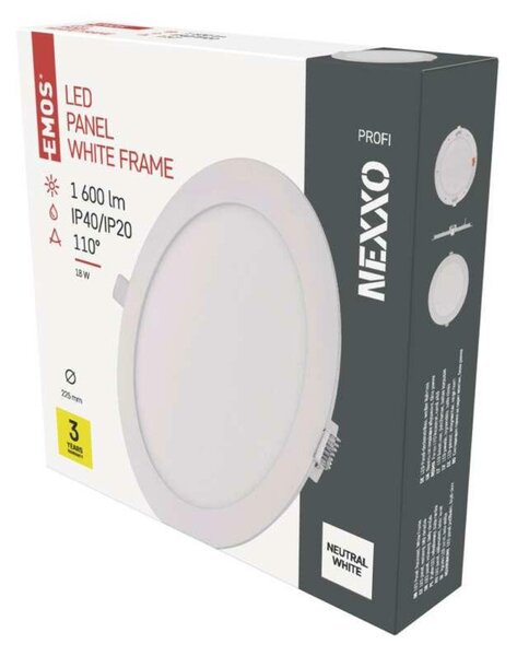EMOS LED podhledové svítidlo NEXXO bílé, 22,5 cm, 18 W, neutrální bílá ZD1145