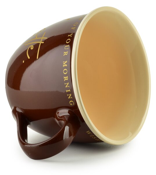 Mondex Porcelánový hrnek HENDIA 500 ml hnědý