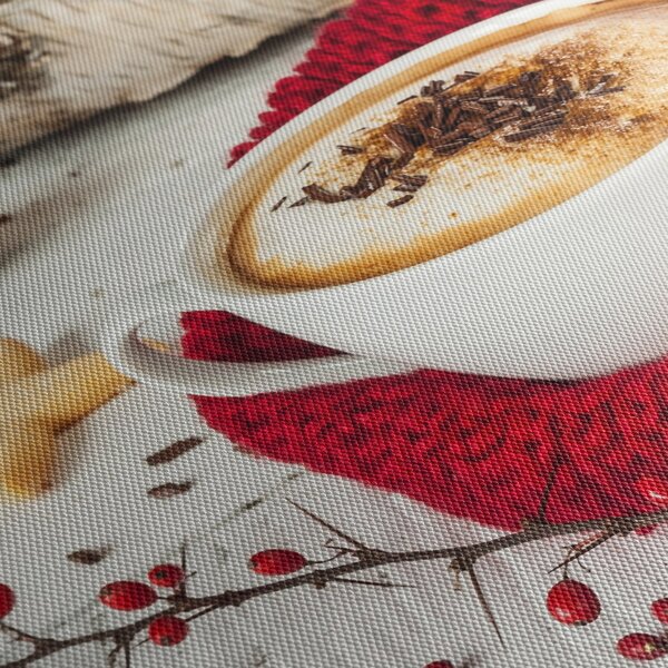 Obraz - Cappuccino (s hodinami) (90x30 cm)