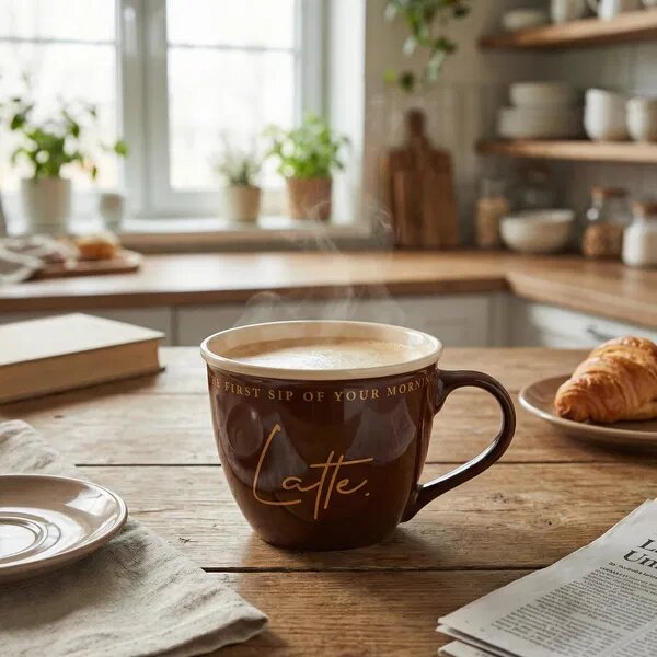 Mondex Porcelánový hrnek HENDIA 500 ml hnědý