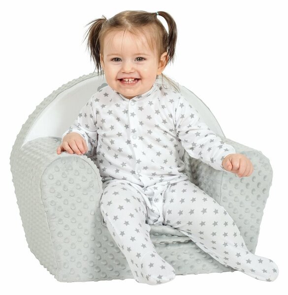 Dětské křeslo z Minky New Baby Liška šedé