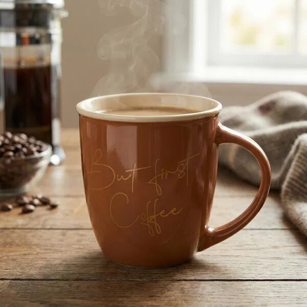 Mondex Porcelánový hrnek HENDIA 330 ml světle hnědý