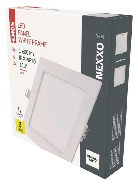 EMOS LED podhledové svítidlo NEXXO bílé, 22,5 x 22,5 cm, 18 W, neutrální bílá ZD2145